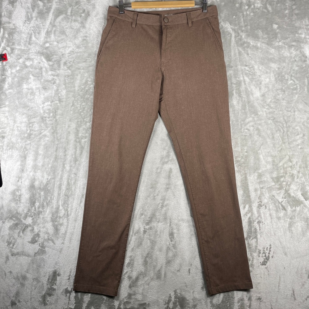 Rhone Commuter Slim Pants Mens 32 Brown Performance Stretch Trousers